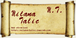 Milana Talić vizit kartica